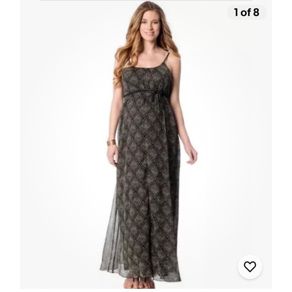 Jessica Simpson Maternity Spaghetti Maxi Dress Sz Medium‎ Aztec